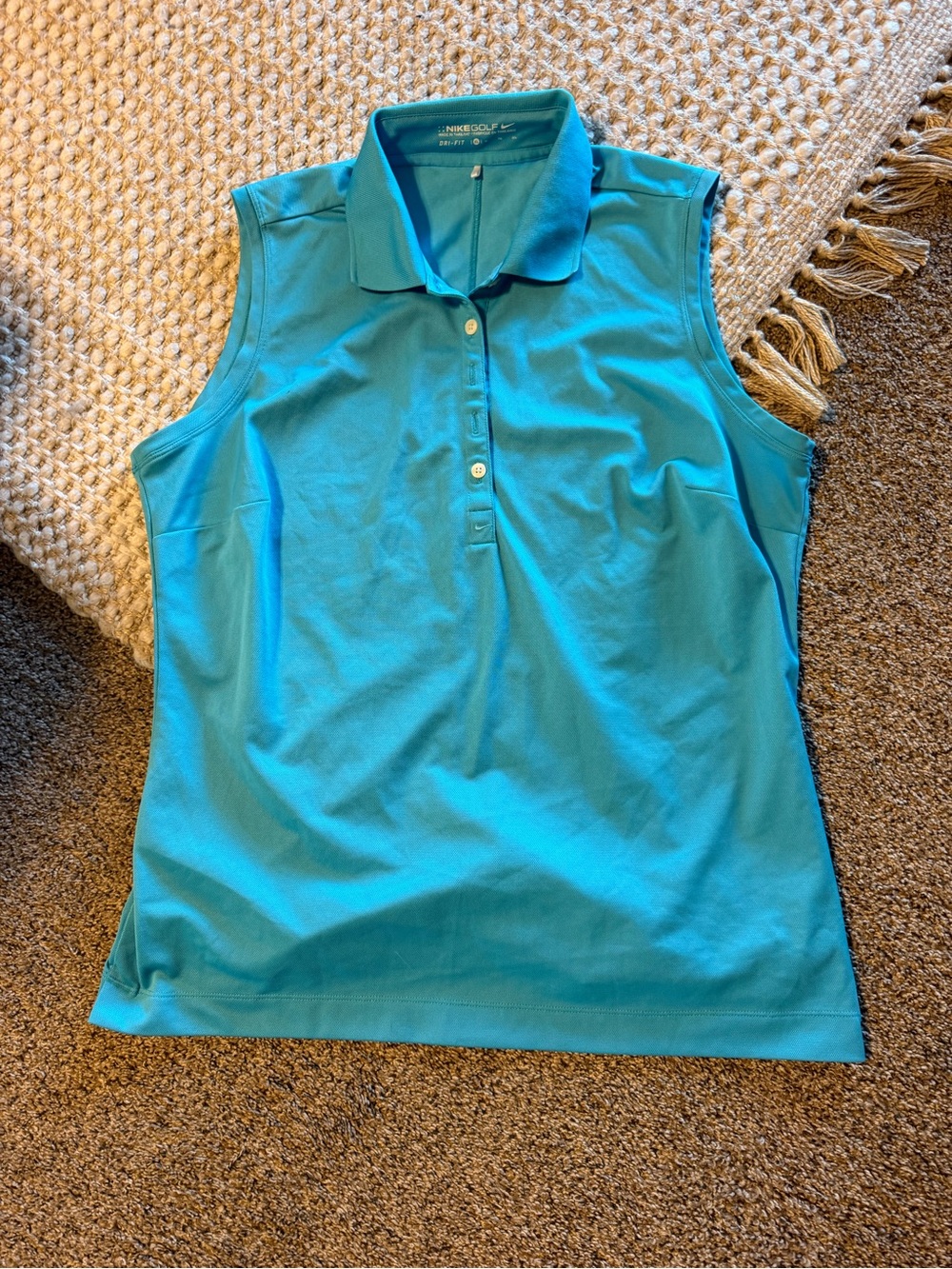 Nike Dri~Fit Women’s Teal Sleeveless Polo Tank Top xl